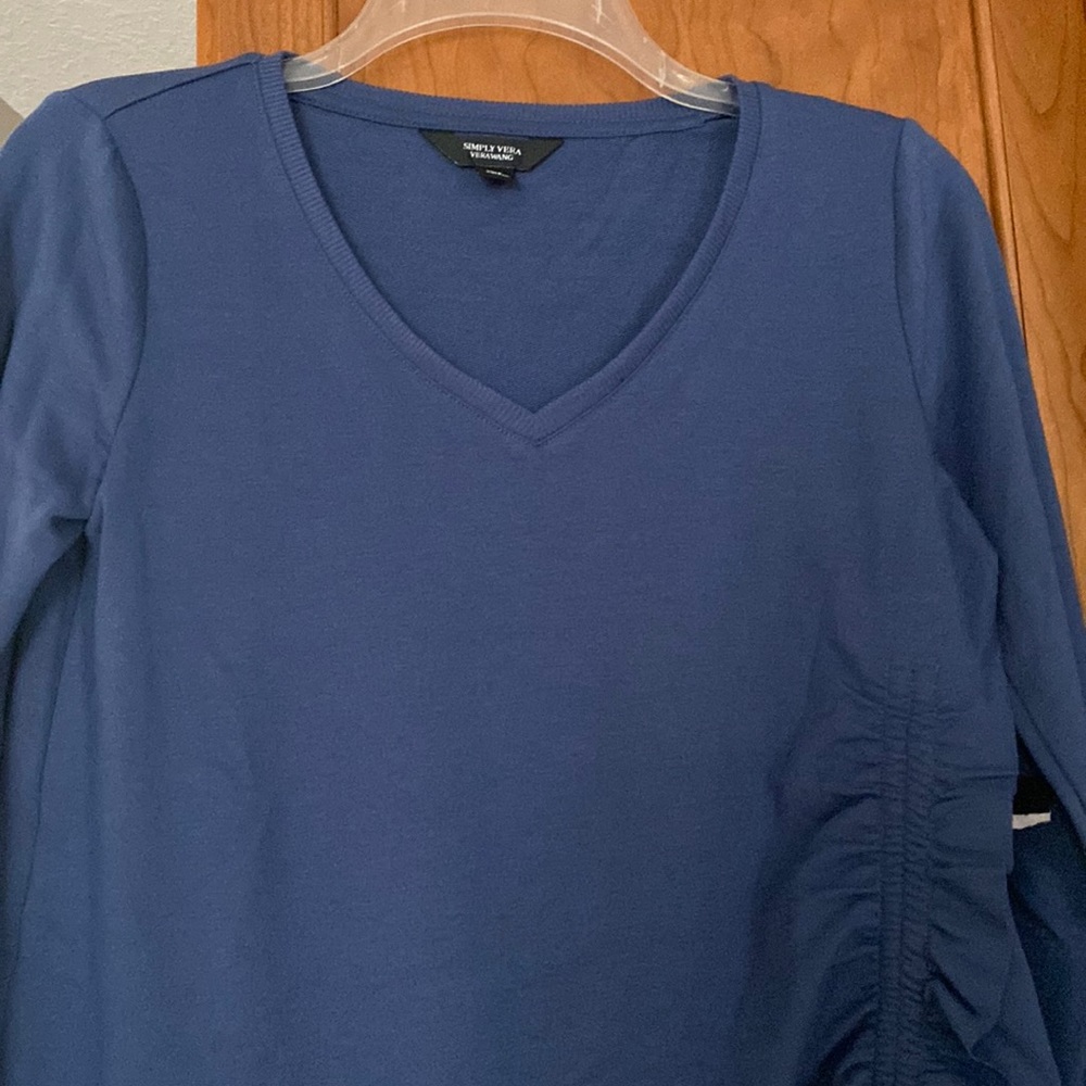 Womens XS Simply Vera Verawang long sleeve blue top